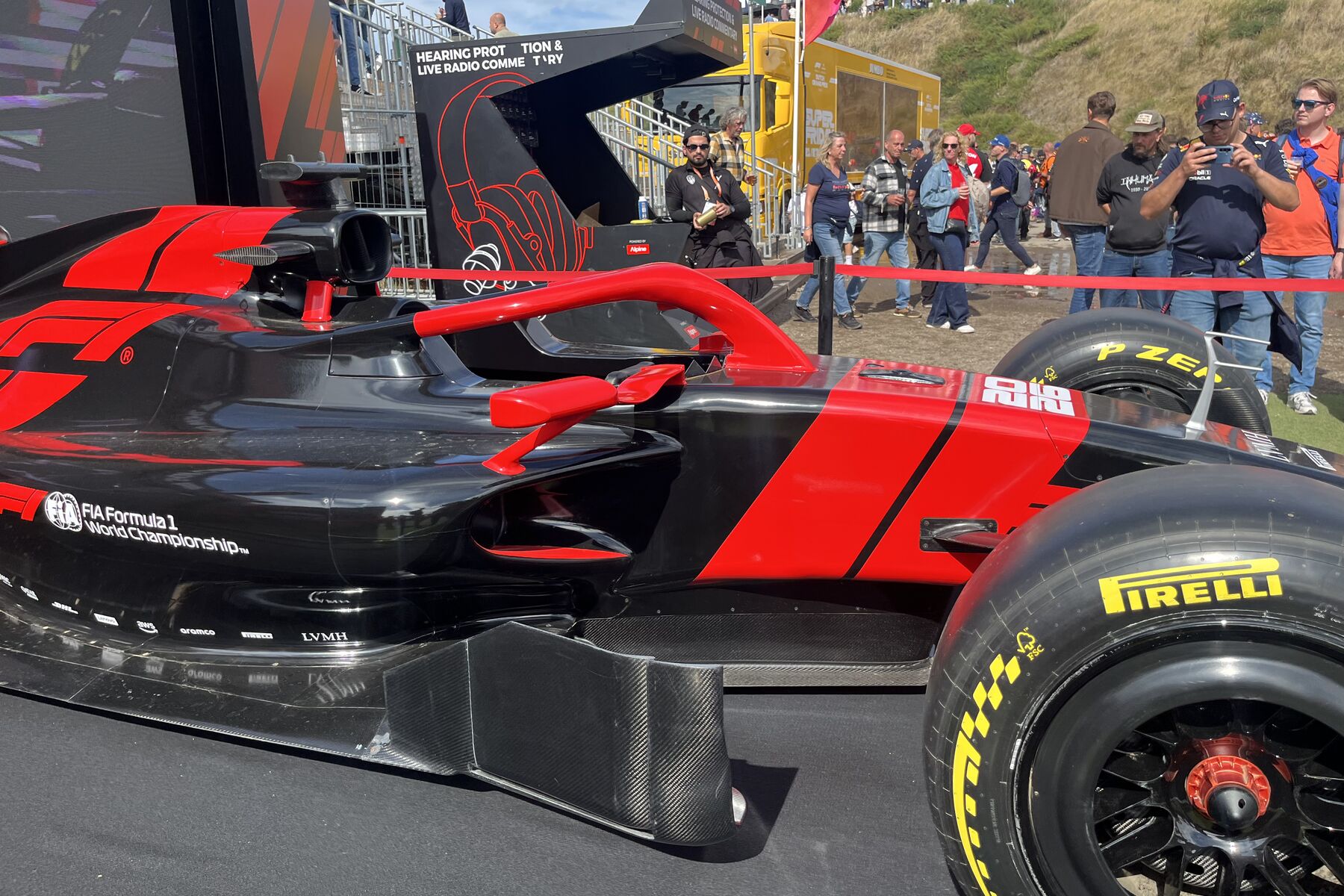 Sidepod and cockpit area of the full-scale model