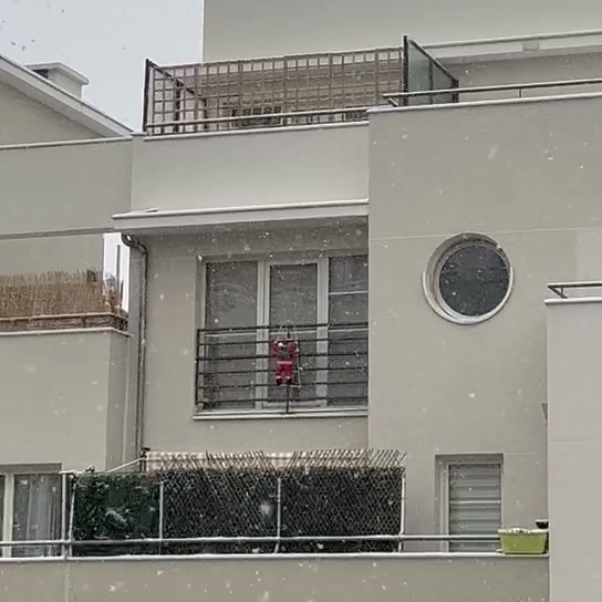 Paris snowfall scene