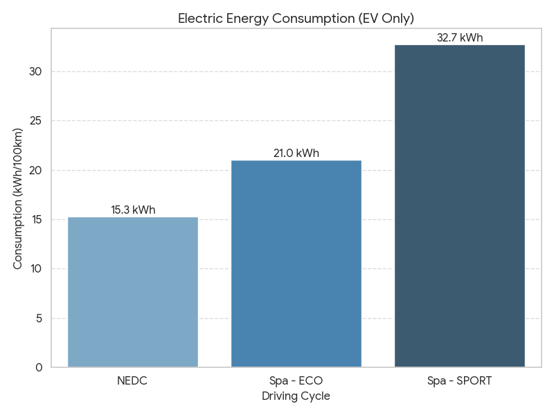 BEV Energy Consumption in NEDC and Spa Cycles